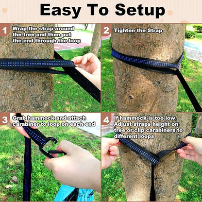 SZHLUX Camping Hammock Double & Single Portable Hammocks with 2 Tree Straps, Great for Hiking,Backpacking,Hunting,Outdoor,Beach,Camping,Orange / Grey