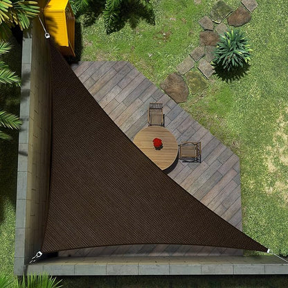 Amgo 12' x 12' x 17' Brown Right Triangle Sun Shade Sail UPF50+ Canopy Awning AGSLT, 95% UV Blockage, Water & Air Permeable, 200GSM Heavy Duty Commercial and Residential (We Make Custom Sizes)