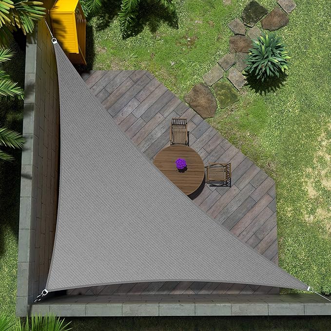Amgo Custom Size 10' x 12' x 15.6' Gray Right Triangle Sun Shade Sail UPF50+ AGTAPRT12, Order to Make Canopy Awning, 95% UV Blockage, Water & Air Permeable, Commercial Standard (We Customize)