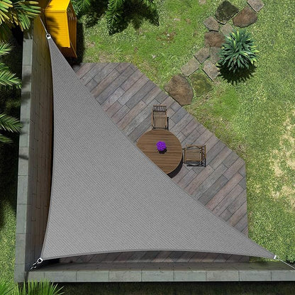 Amgo Custom Size 10' x 20' x 22.4' Gray Right Triangle Sun Shade Sail UPF50+ AGTAPRT12, Order to Make Canopy Awning, 95% UV Blockage, Water & Air Permeable, Commercial Standard (We Customize)