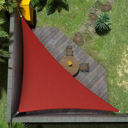 Amgo Custom Size 10' x 12' x 15.6' Red Right Triangle Sun Shade Sail Order to Make Canopy Awning UPF50+ AGSLT, 95% UV Blockage, Water & Air Permeable, 200GSM Commercial Standard (We Customize)