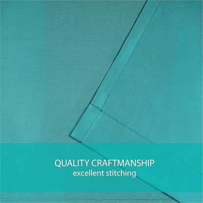EXCLUSIVE HOME Cabana Solid Indoor/Outdoor Light Filtering Hook-and-Loop Tab Top Curtain Panel Pair, 54"x84", Teal