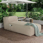 Outdoor Bean Bag Lounger Chair, Big Comfy Outdoor Daybed for Sunbathing and Tanning - Water-Resistant Patio Chaise and Pool Sun Lounger Furniture for Beach Deck (Spice Tan)